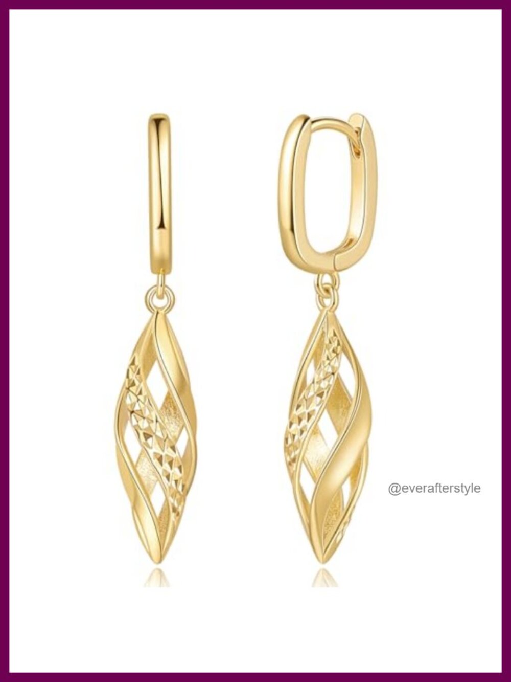 14K Gold Plated Hoop Dangle Earrings for Women Drop Earrings